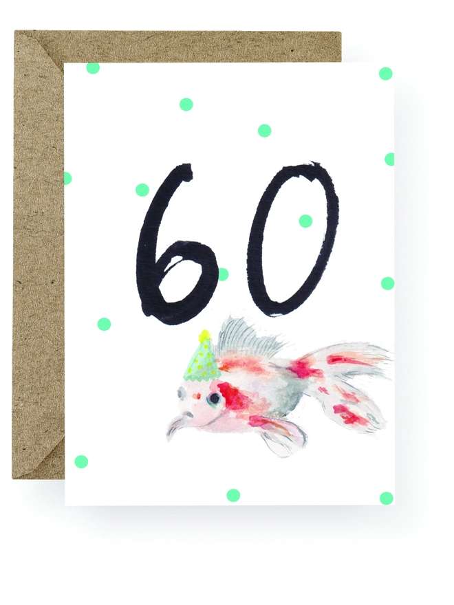 Goldfish 60th Birthday Card 