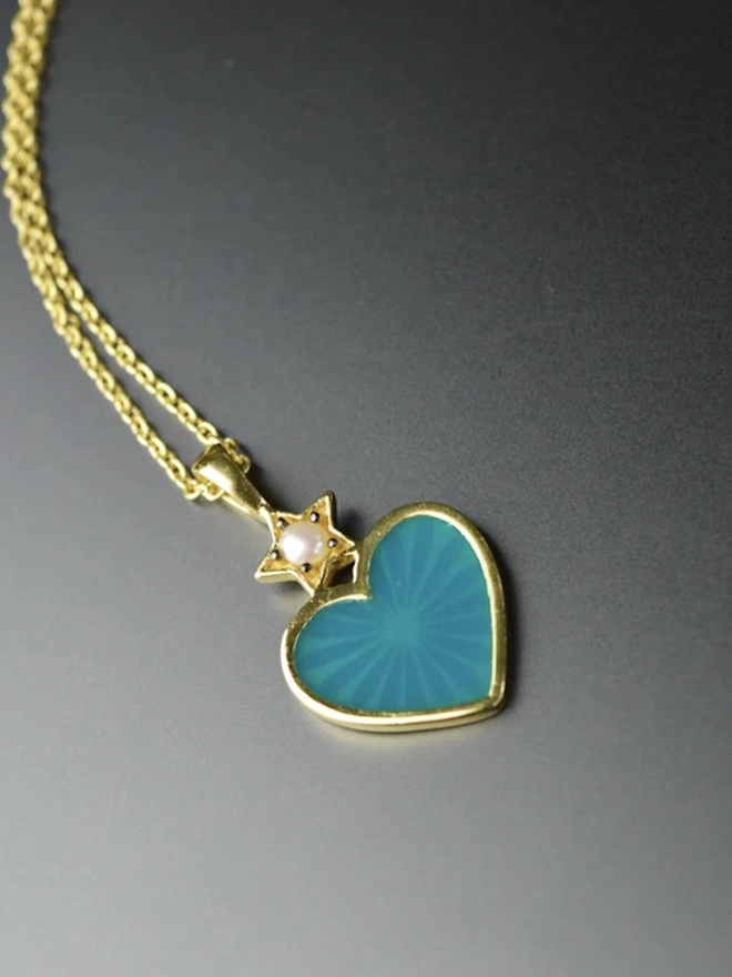 Amy Necklace in Turquoise Enamel