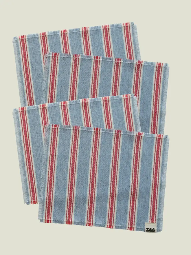 Blue Raspberry Placemats. A set of four placemats.