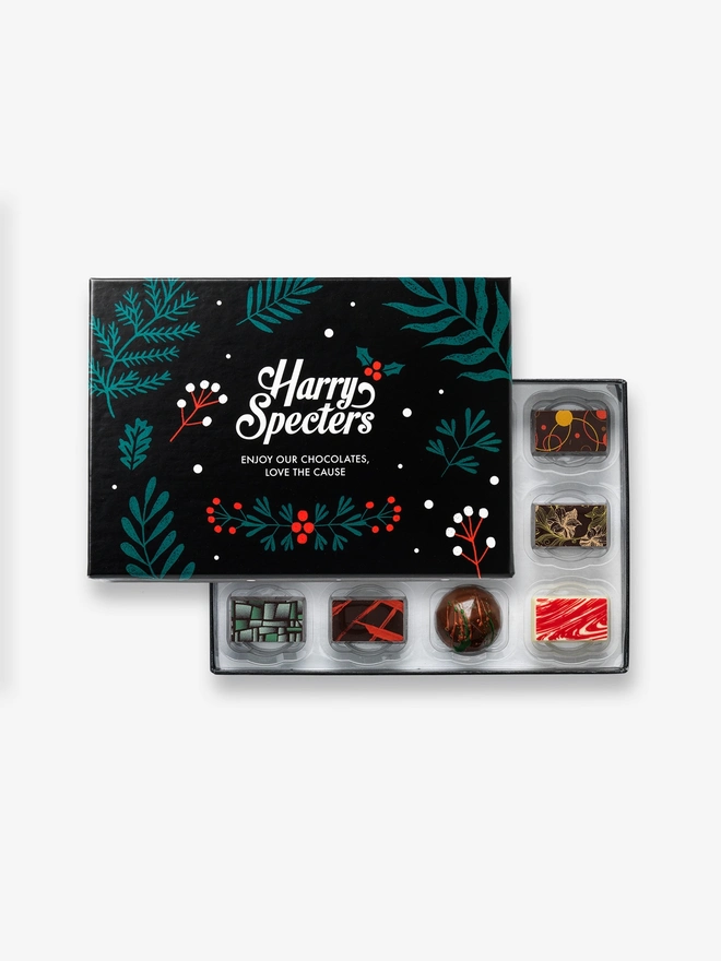 A Christmas themed artisan chocolate box by Harry Specters