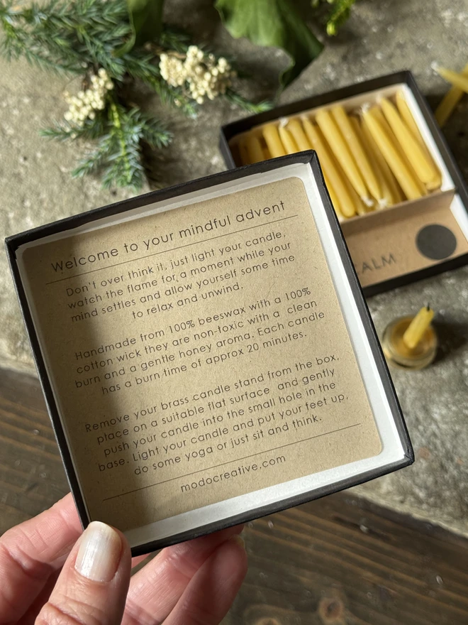 mindful moments candles advent calendar modo instructions