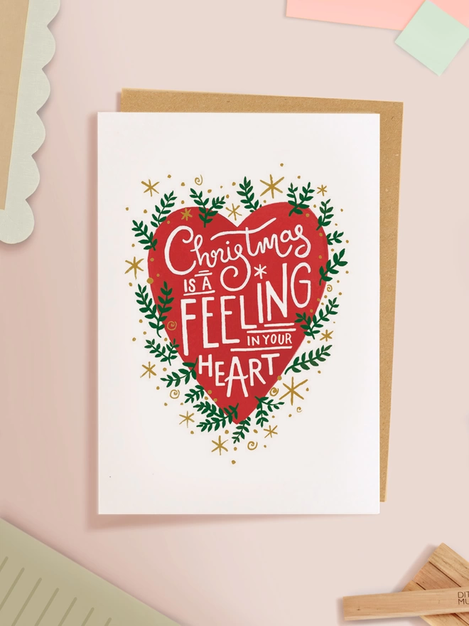 Christmas is a feeling in your heart card