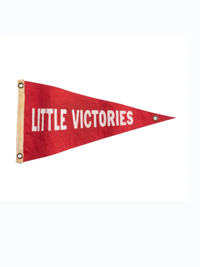 'Little Victories' Vintage Style Cotton Canvas Pennant 