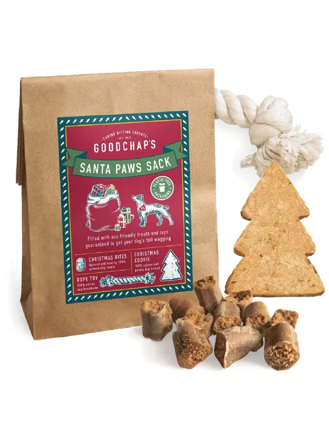 'Santa Paws' Dog Christmas Treats & Toys Sack