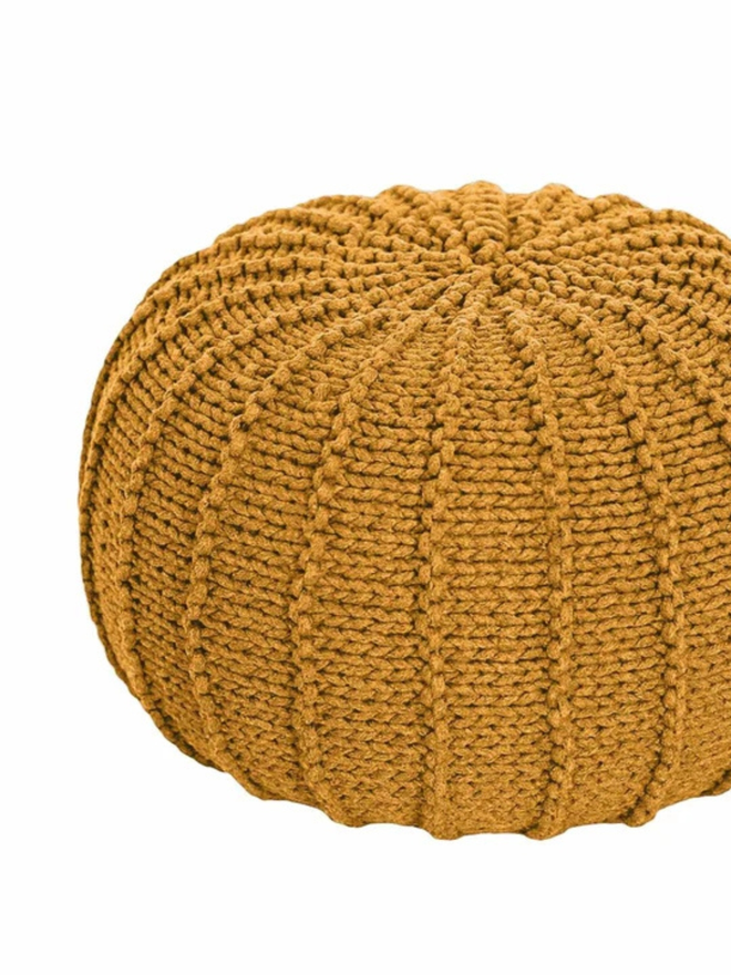 Zuri House. Small mustard children's pouffe.