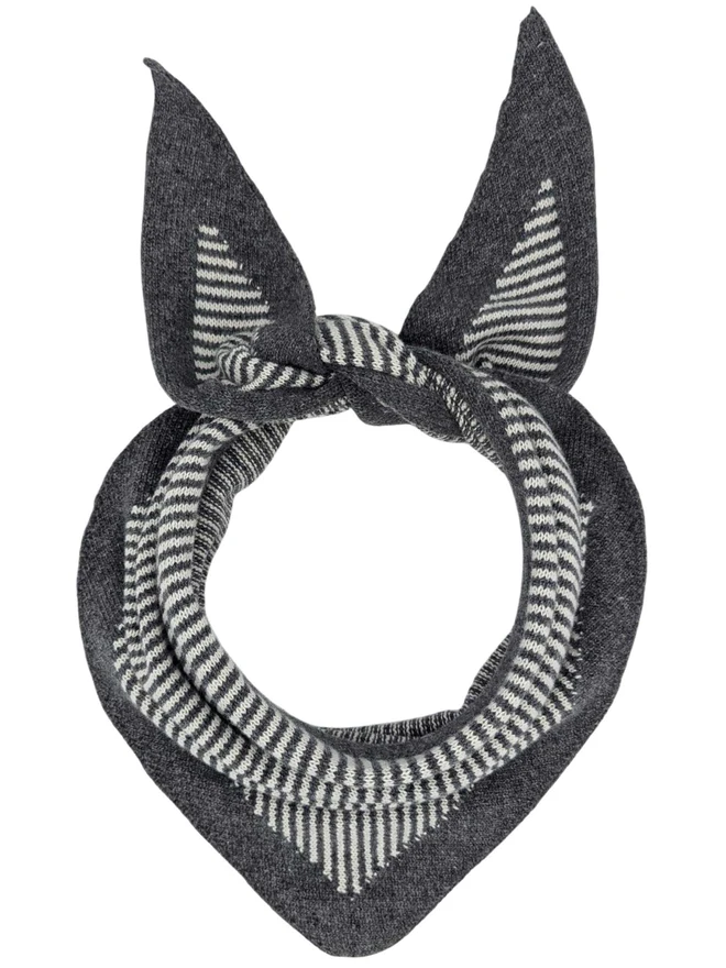 Charcoal & light grey lambswool triangle scarf