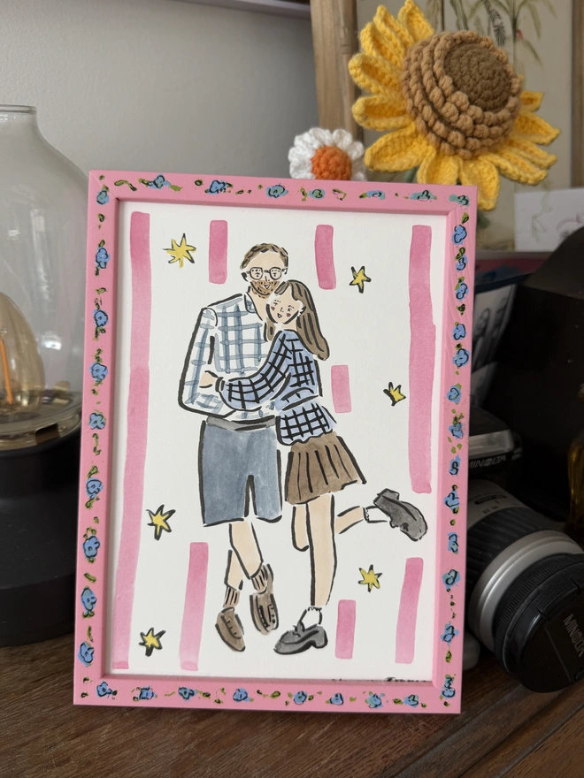Personalised Portrait with frame as an example