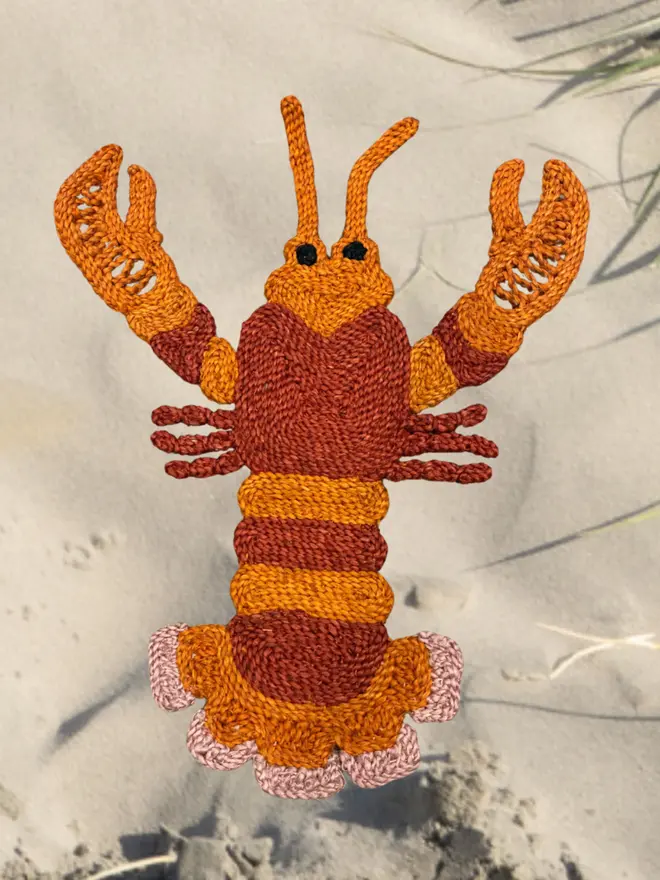 orange and red jute lobster placemat