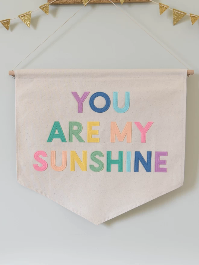 You are my sunshine pastel wall banner