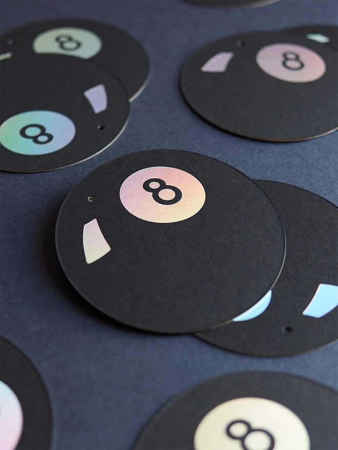 lucky 8 ball paper token close up another loop