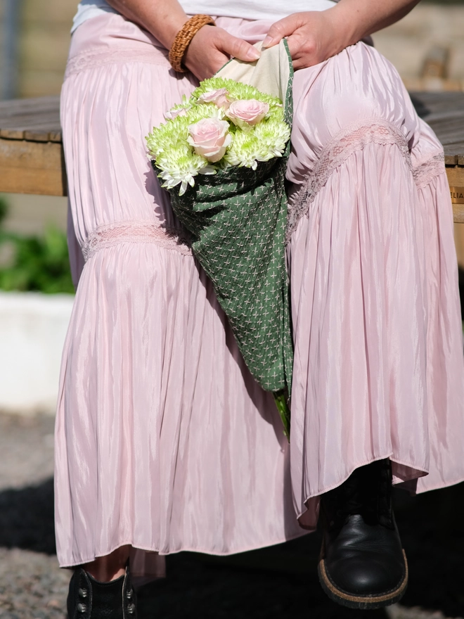 Reusable Linen Flower Bag