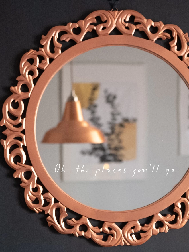 oh the places you'll go mirror sticker