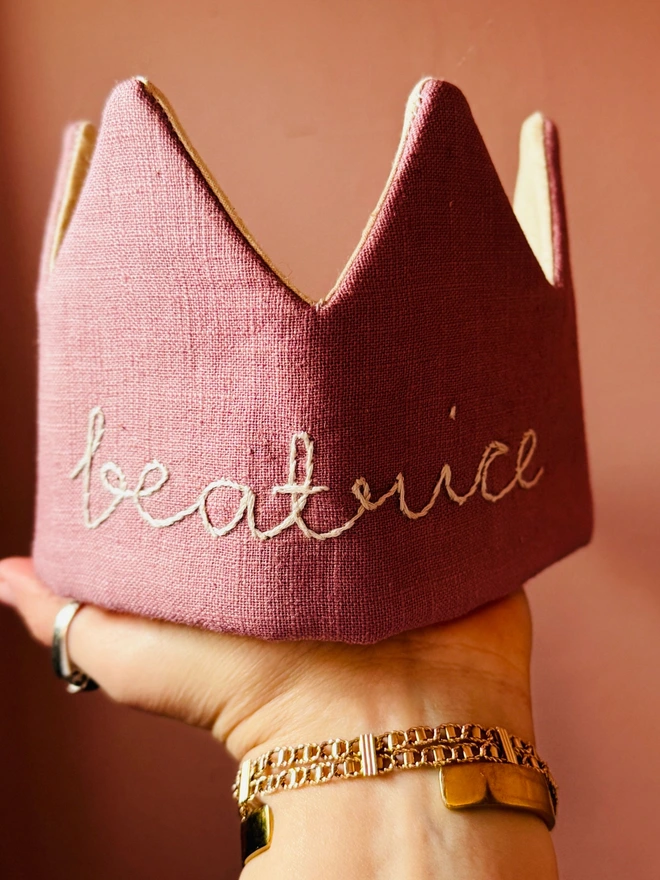 Birthday crown birthday hats fabric crowns name crown embroidered crown handmade crown fabric crown 