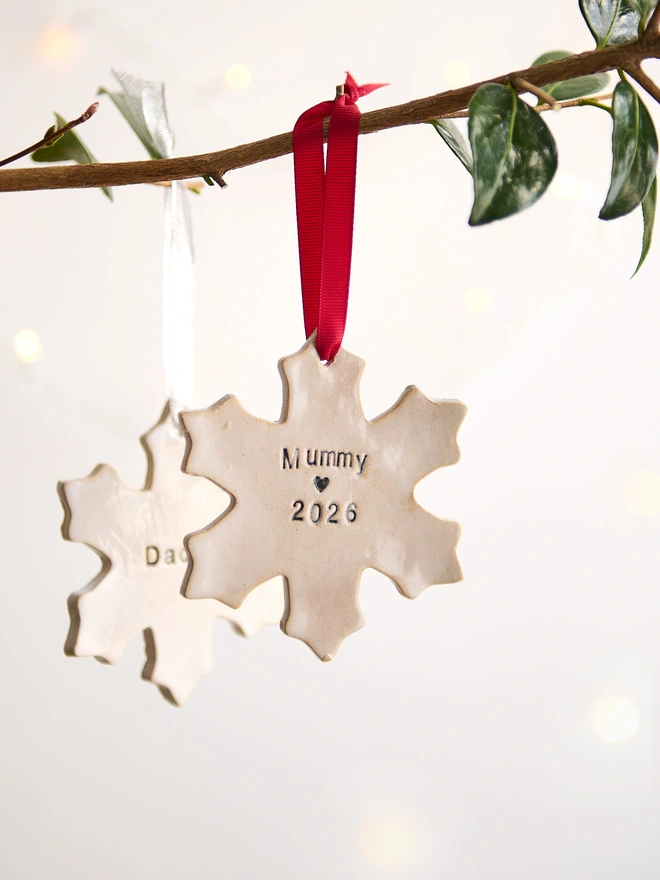 ceramic snowflake decoration