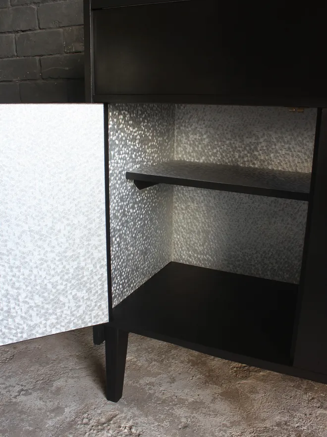 metallic drinks cocktail cabinet