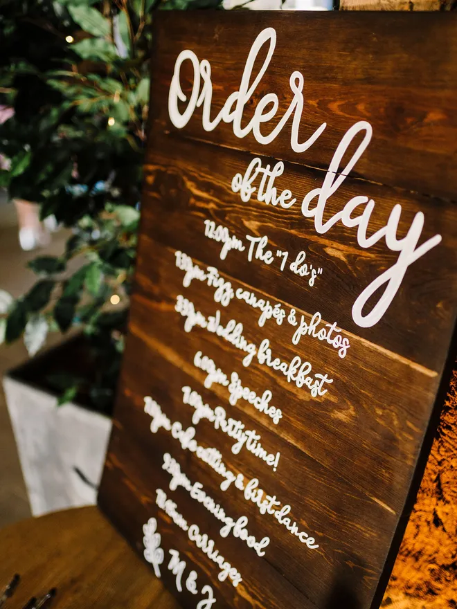 wooden order of the day