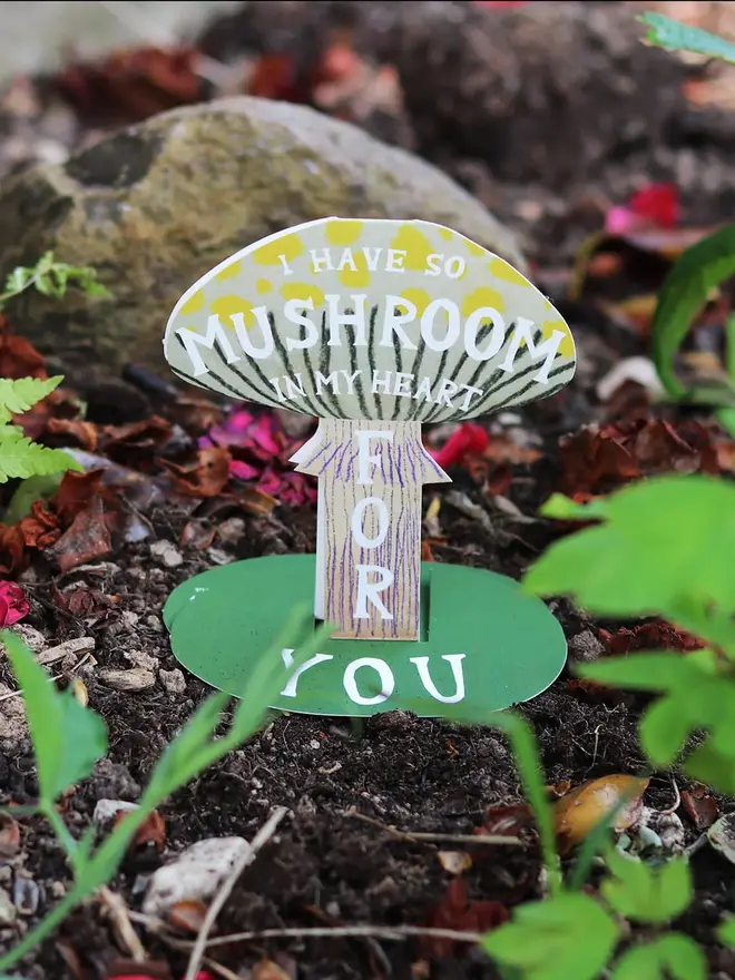 mushroom paper love card