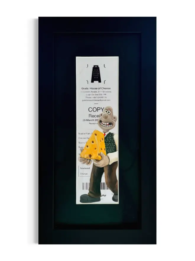 Wallace The Grate Receipt Print, against a white background. 