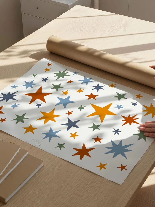 Ducks In A Row Warm Winter Star Wall Stickers sheet layout