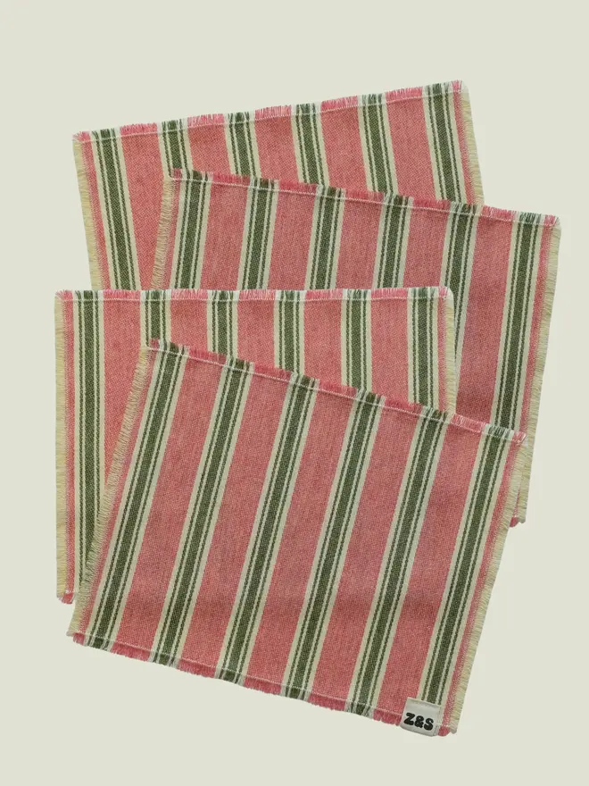 Pink Sherbet Placemats. A pack of four placemats.