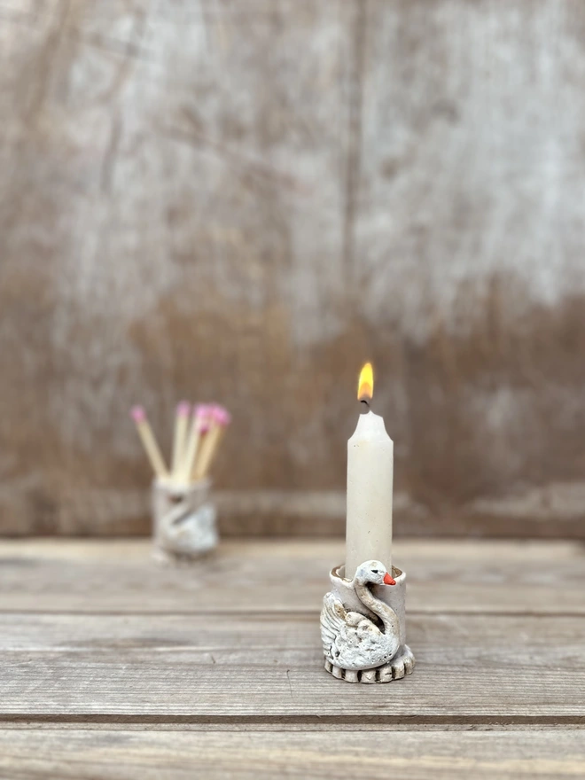 Swan candle holder