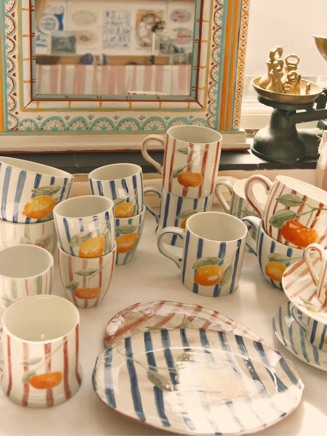 Classic Striped 'Sole Mio' Mug