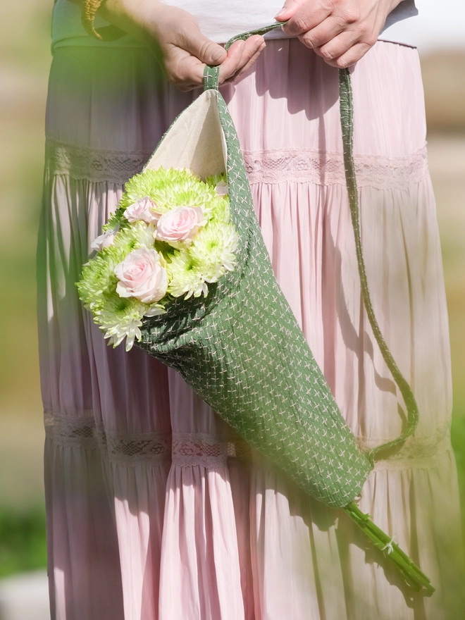 Reusable Linen Flower Bag