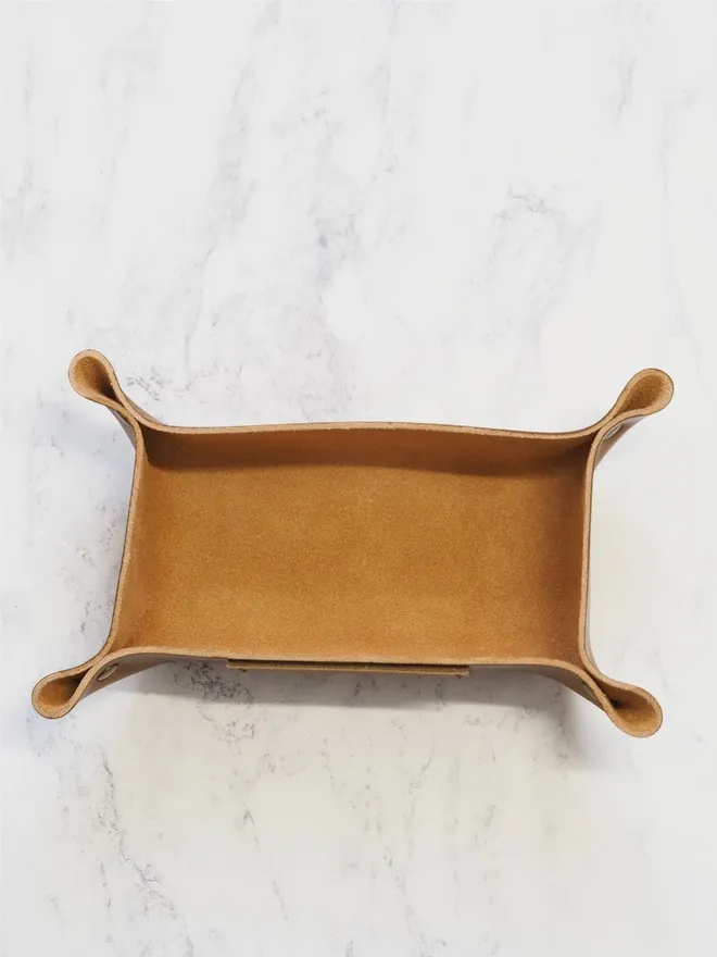 suede interior leather tray