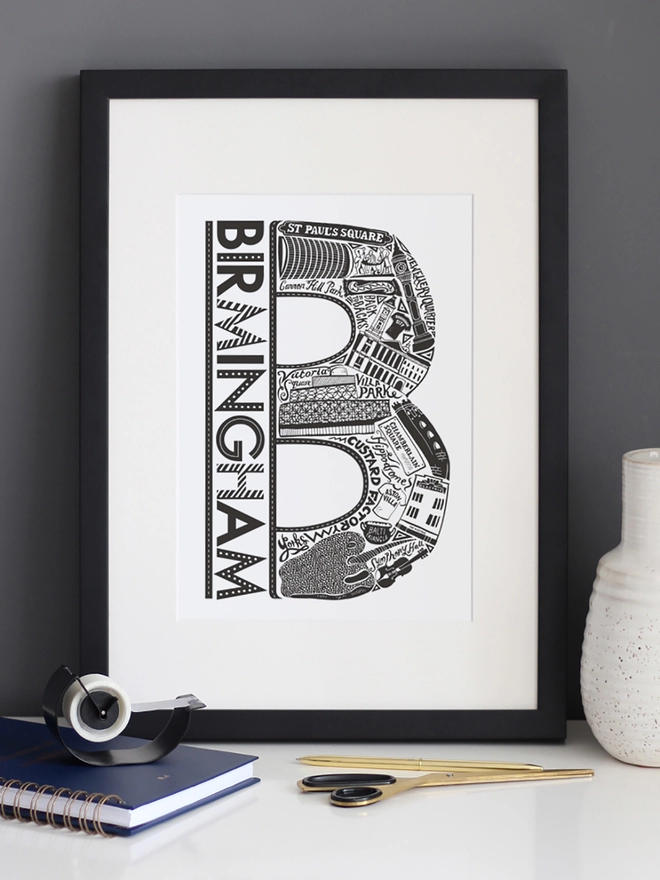 Birmingham framed print