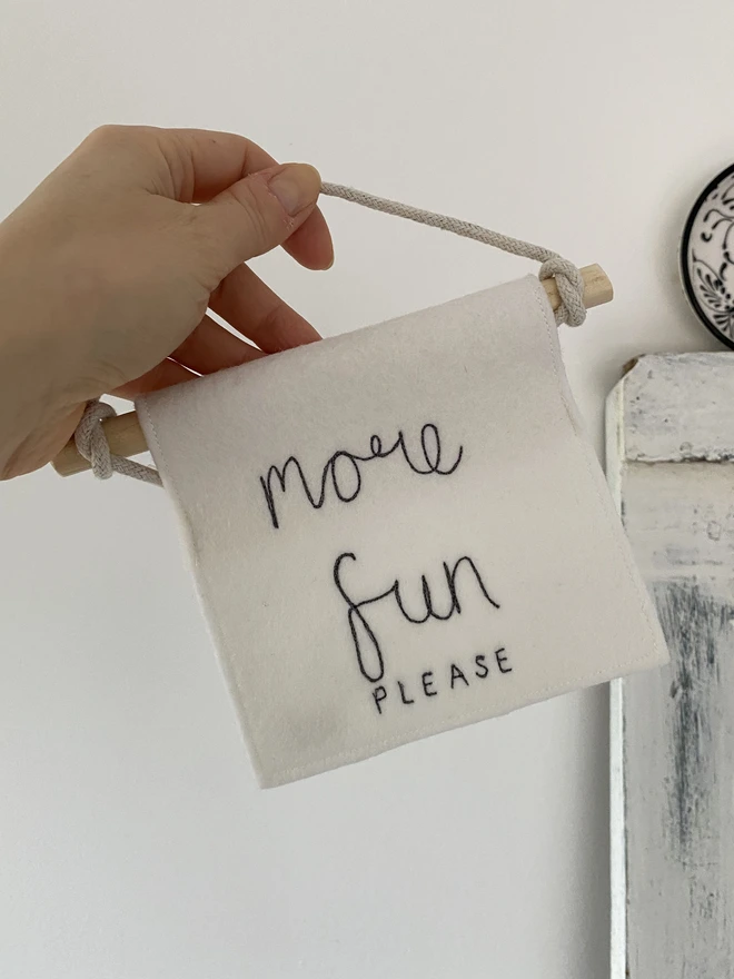 Mini Customised Embroidered Banner