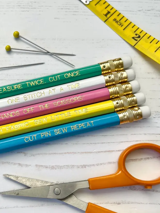 Sewing Themed Pencils (Set Of 5)