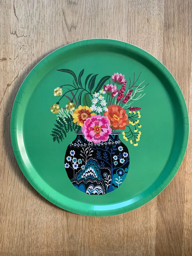 flower vase round tray