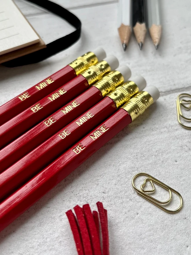'Be Mine' Valentines Pencils (Set Of 5)