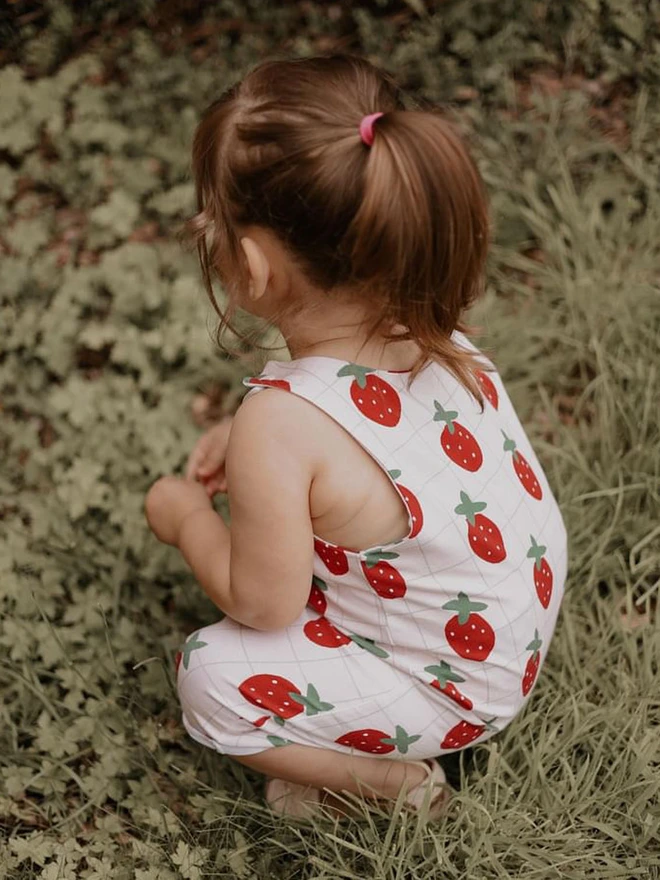 Strawberries Short Runaround Romper