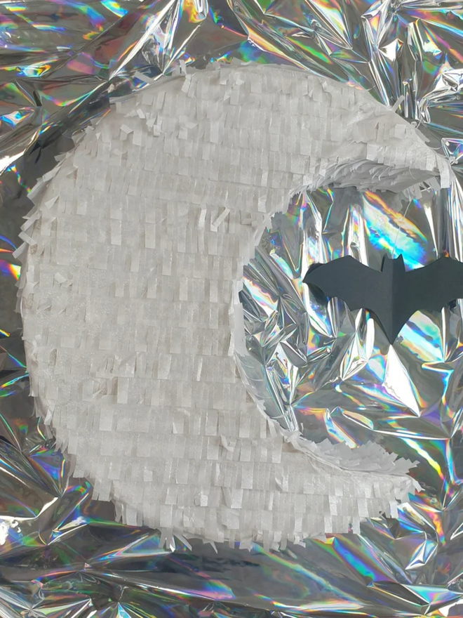 Moon and bat pinata