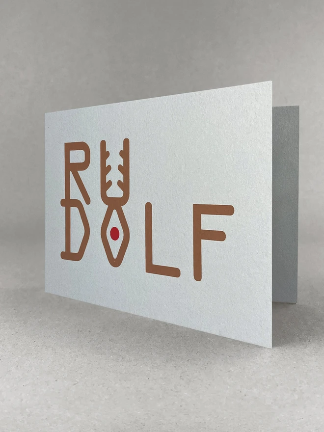 rudolf graphic text christmas card