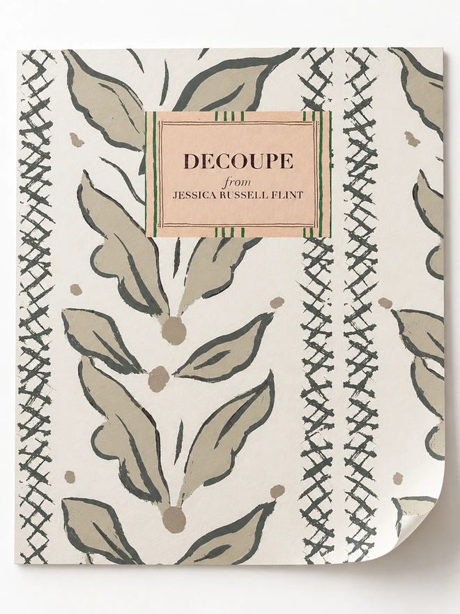 beige leaf stripe wallpaper