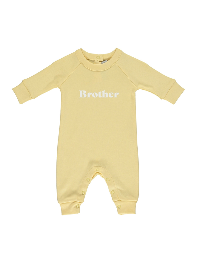 yellow brother baby onesie