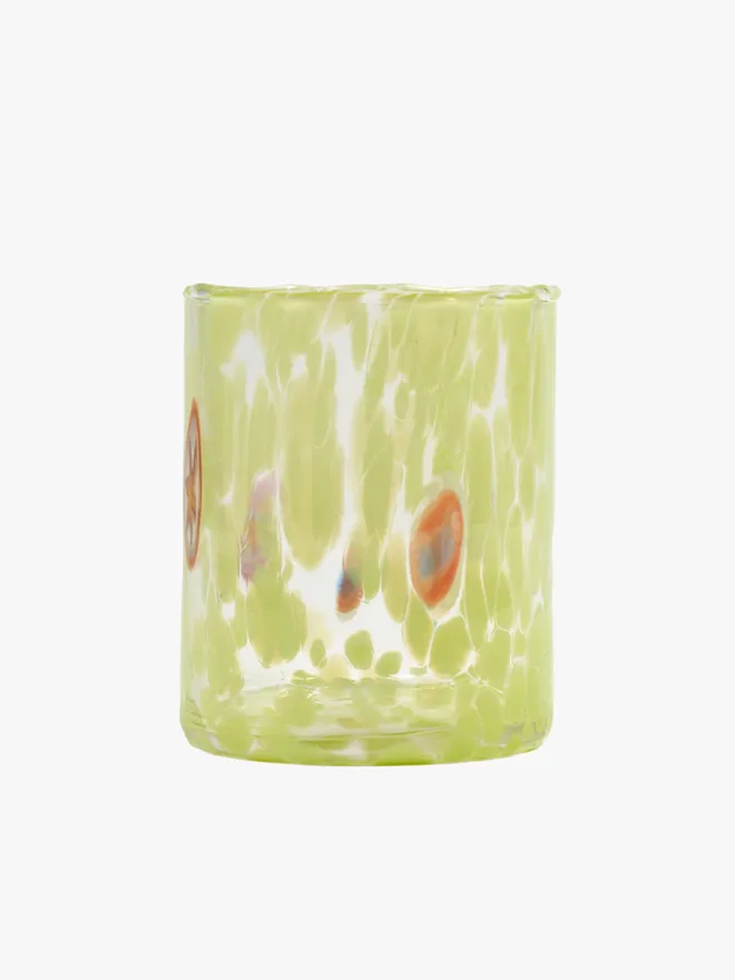Pistachio straight Murano glass tumbler