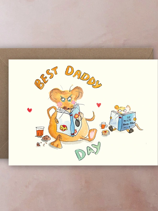 Two mice reading for father's day