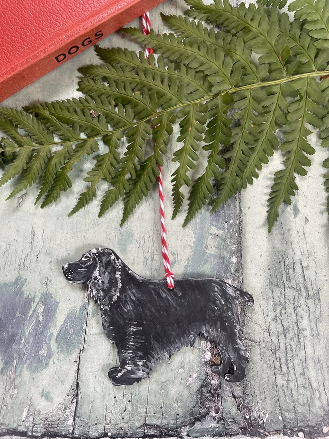 Cocker Spaniel Personalised Christmas Decoration without name or Holly Wreath 