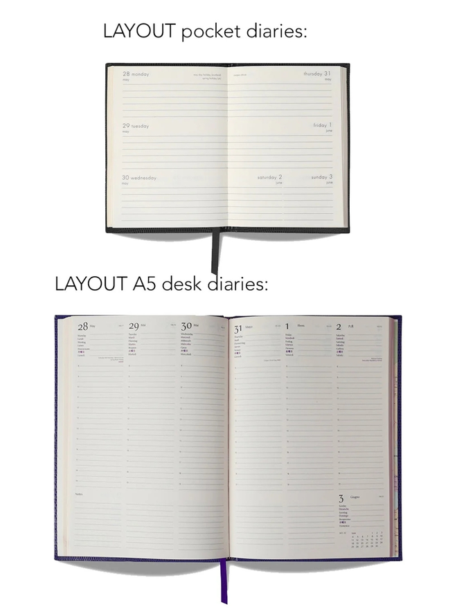 Inside diary pages