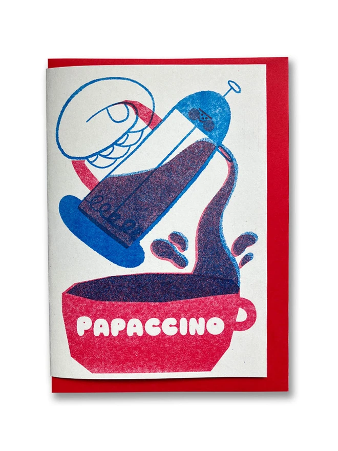 'Papaccino' A6 Riso Greetings Card