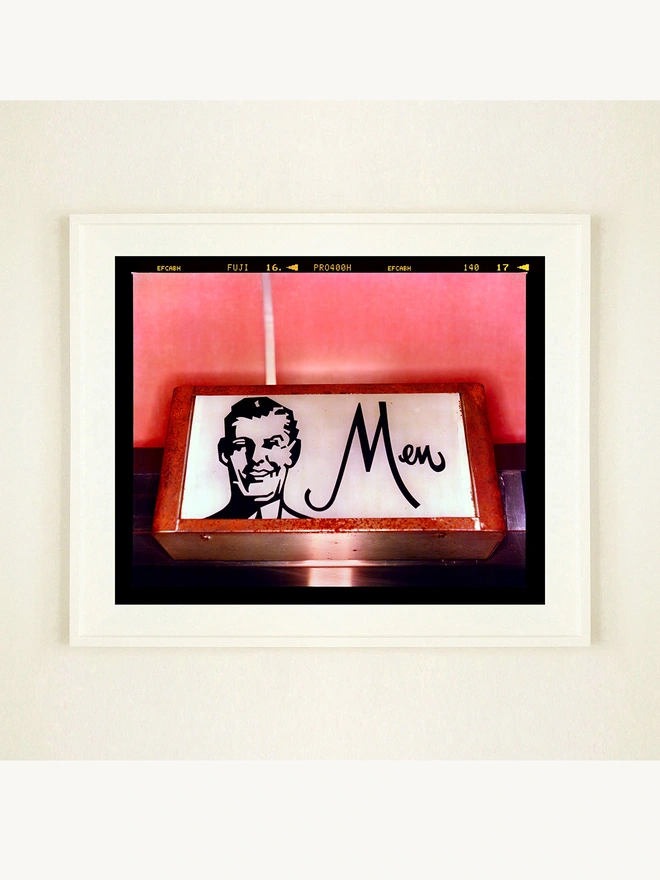Men Pink Typography Photography Print Richard Heeps Large Framed in white