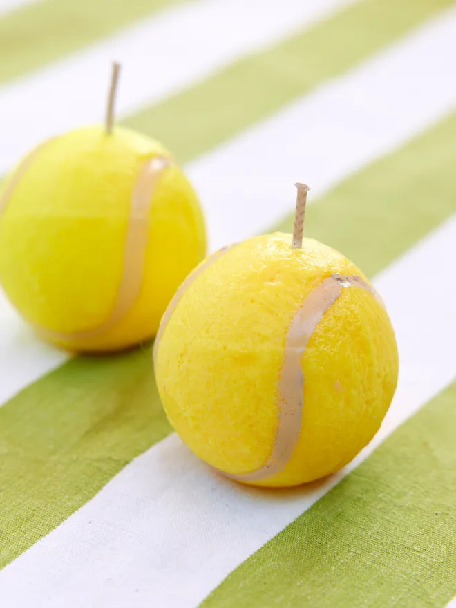 Tennis ball candles