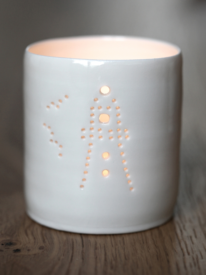 lighthouse mini porcelain tealight holder