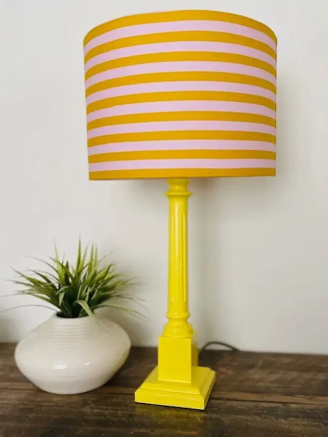 Striped Tula Lampshade with gold lining