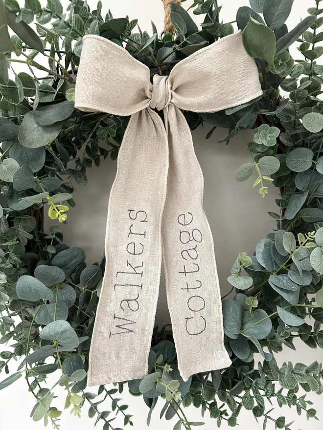 Personalised Wired Linen Bow