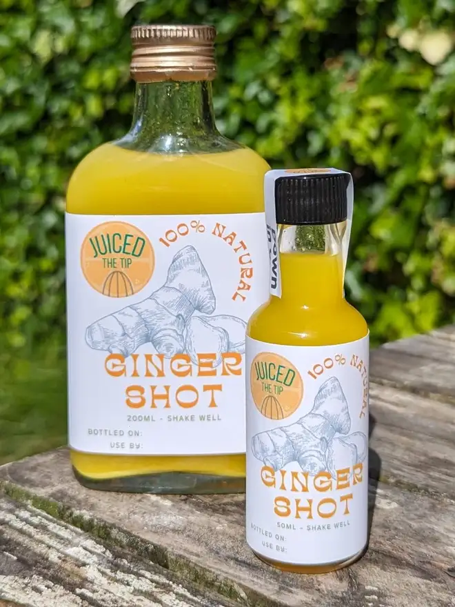 ginger shot juice bottles