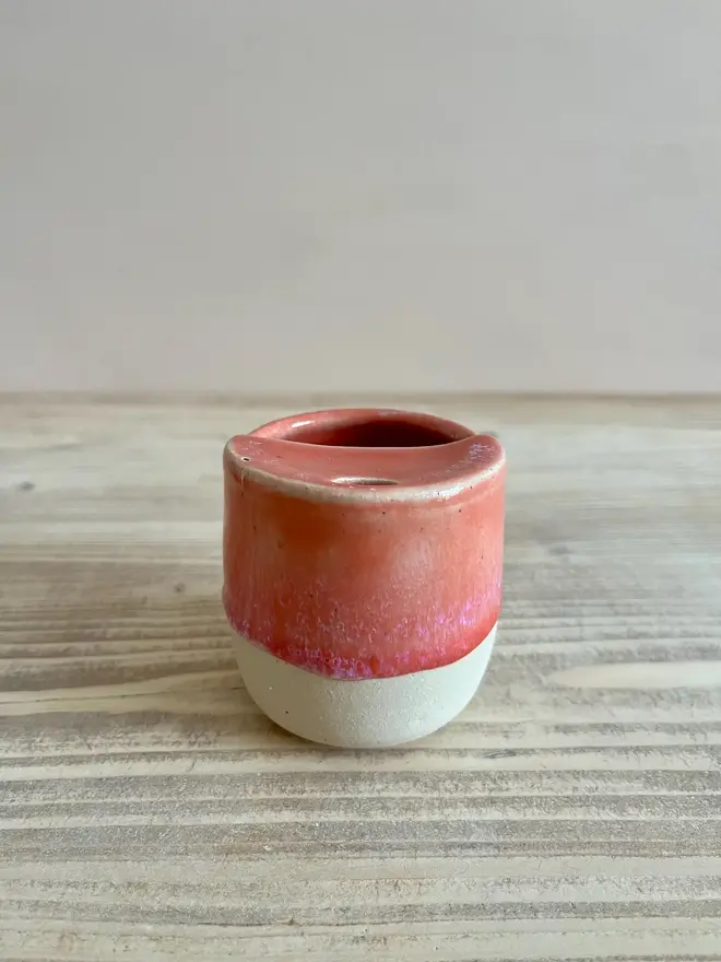 Handmade Ceramic Travel Cup Pink Glaze